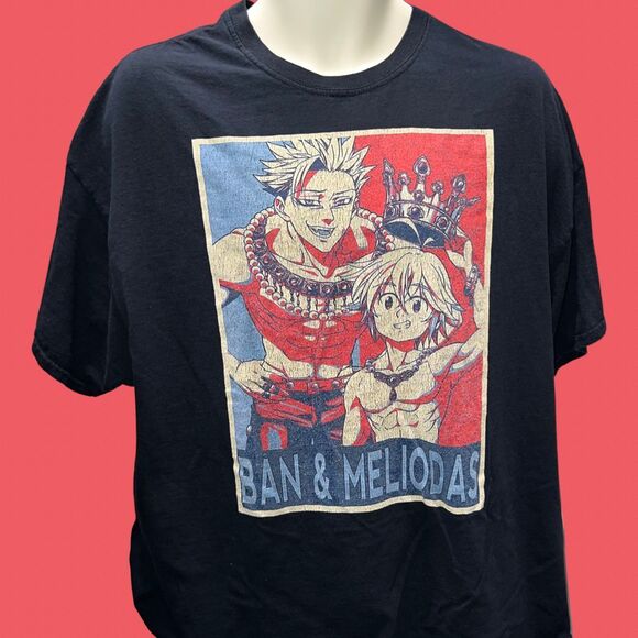 Anime T-Shirt Unisex Propaganda - Seven Deadly Sins Ban & Meliodas Size M #90 - Picture 5 of 5